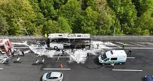Bolu Dağı’nda yolcu otobüsü yandı