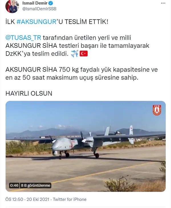 Son dakika | AKSUNGUR SİHA envantere girdi - 2