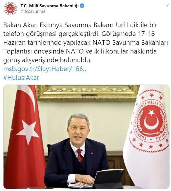 Milli Savunma Bakanı Hulusi Akar Estonya Savunma Bakanı ile görüştü - 1