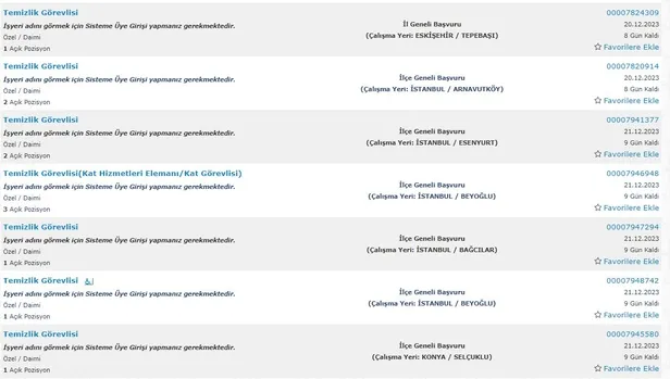 İŞKUR kurumları açıkladı! İlkokul mezunu 5.234 personel alımı başladı! 2023 Aralık ayı temizlik görevlisi alımı yapan kurumlar