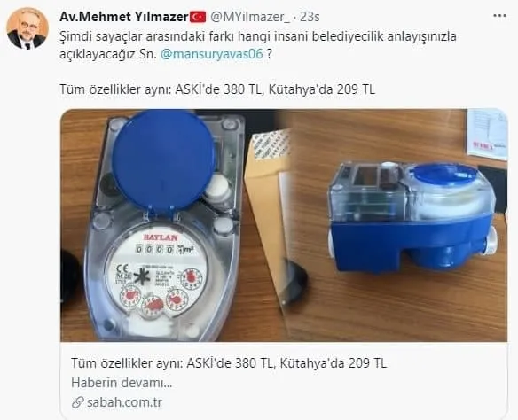 CHP'li Mansur Yavaş 40 bin su sayacına 6 milyon 800 bin TL fazla verdi! Vatandaşlar isyan etti - 1