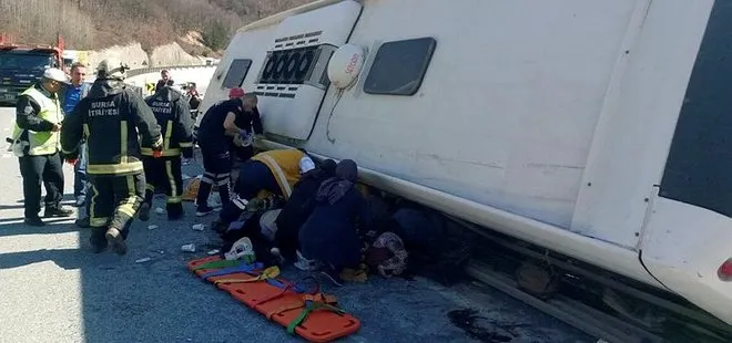 Bursa’da yolcu otobüsü devrildi! 7 ölü 35 yaralı