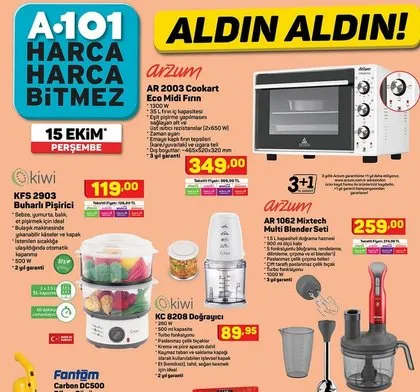 A101’den buharlı pişirici sürprizi! A101 15 Ekim 2020 aktüel ürünler kataloğu sürprizlerle dolu! İşte güncel liste