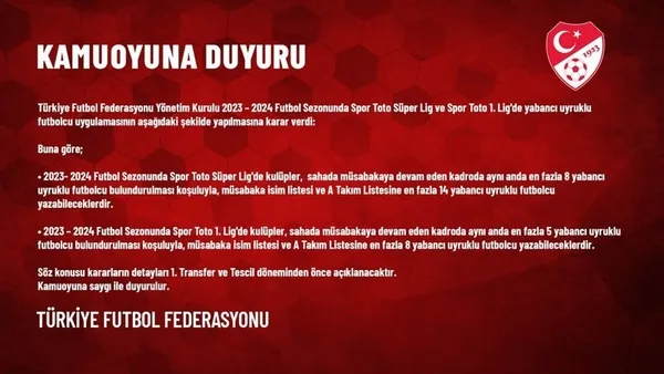 tff-yeni-sezondaki-yabanci-kuralini-resmen-duyurdu-1684167254917.jpg TFF yeni sezondaki yabancı kuralını resmen duyurdu! Kulüpler Birliği Vakfı hemfikir oldu - 1