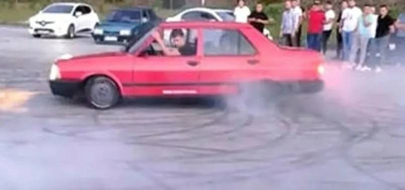 Trabzon'da maske takmayan ve drift yapan sürücüye ağır ceza!