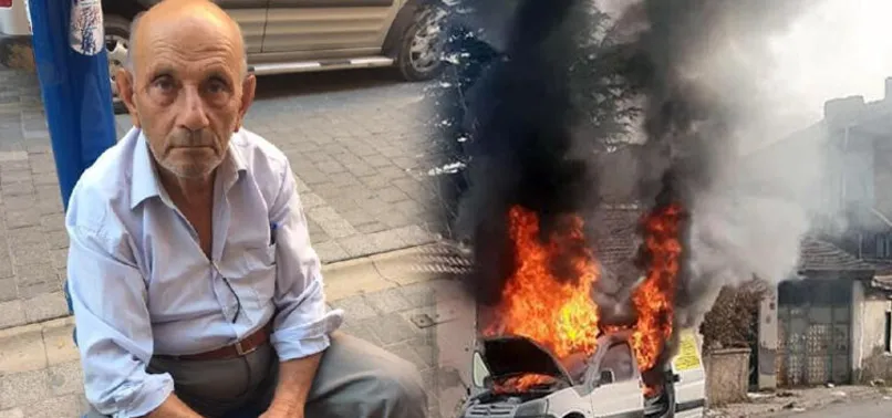 Yanan aracını söndürmeye çalışırken öldü