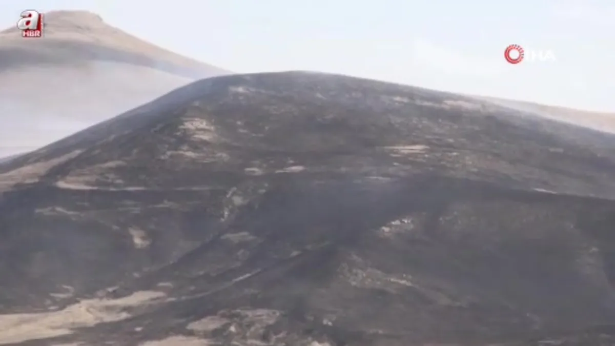 Akbaba Dağları'nda anız yangını