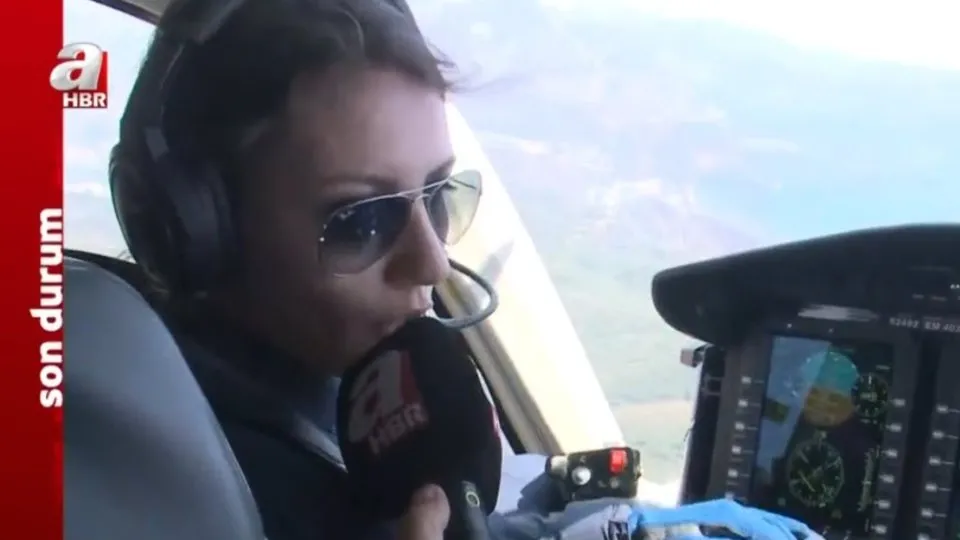 Kahraman kadın pilot A Haber’de! Marmaris’te alev savaşçılarının havadaki gözü oldu