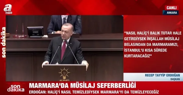 Başkan Erdoğan’dan Marmara’da müsilaj seferberliği mesajı! Haliç’i temizlediğimiz gibi Marmara’yı da kurtaracağız