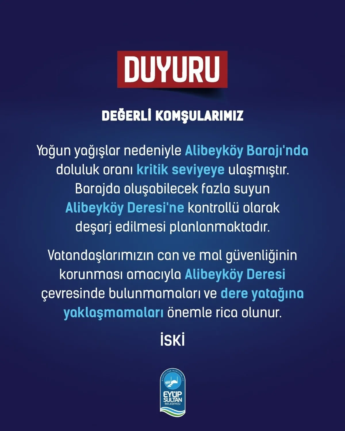 İstanbullular dikkat! Alibey Barajı’nda kontrollü su tahliyesi planlanıyor - 1