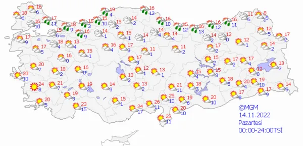 1668090681450.png Sıcaklıklar düşüyor! Sağanak yağış etki altına alacak! Meteoroloji'den son dakika uyarısı... İstanbul Ankara İzmir hava durumu - 9