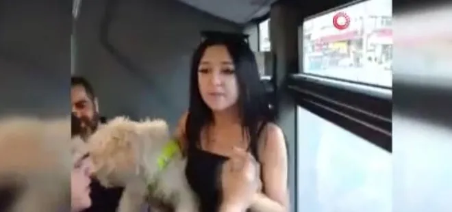 Ankara'da otobüse köpeği ile bindi olay çıkardı! Kavga anları kamerada