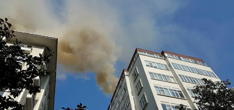 Şişli'de bina bacasında yangın çıktı