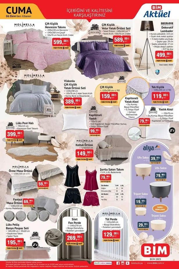 11 Ekim BİM aktüel ürünler kataloğu yayınlandı! BİM’de 59 TL’ye Yoğurt, 39,50 TL’ye un, 20 TL’ye Pilavlık Bulgur, 128 TL’ye tereyağı, 155 TL’ye Tost Peyniri satılıyor