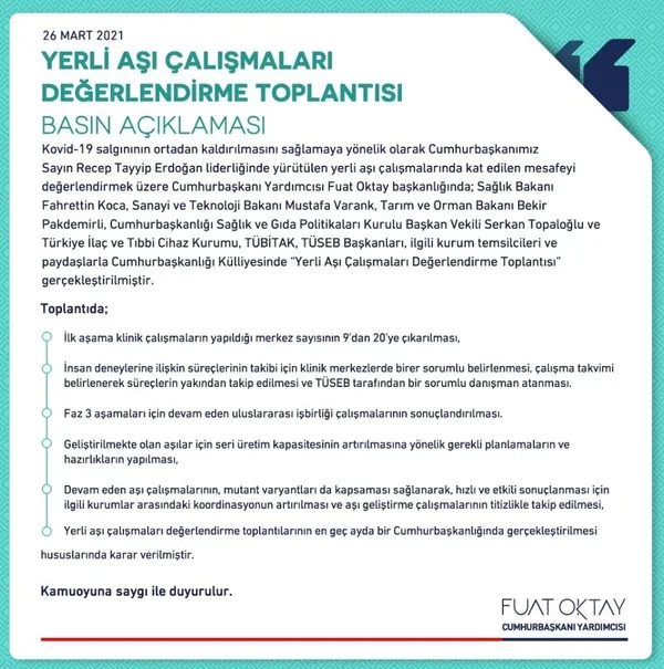 Cumhurbaşkanlığı Külliyesi’nde yerli aşı toplantısı! Flaş kararlar... - 4