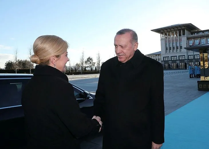 Başkan Erdoğan Hırvatistan Cumhurbaşkanı Kitaroviç’i resmi törenle karşıladı