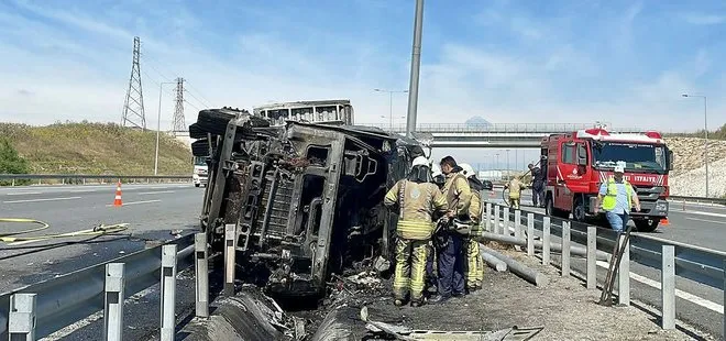 Kuzey Marmara Otoyolu’nda feci kaza! Yanarak hayatını kaybetti