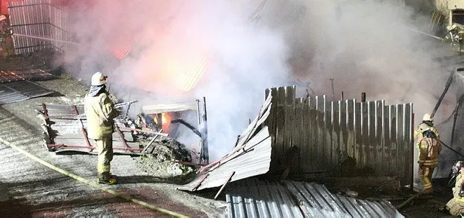 İşçilerinin kaldığı konteynerler yandı