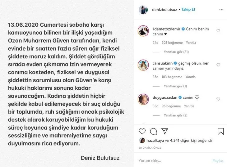 Hadise’den Deniz Bulutsuz’u darbeden Ozan Güven’e sert tepki: Eziksiniz!