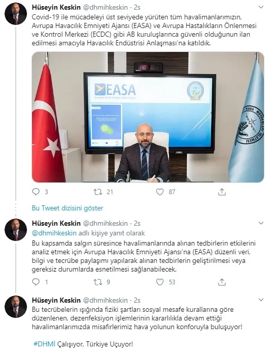 Türkiye’deki havalimanlarının corona virüs COVID-19 güvenilirliği AB kuruluşlarınca da ilan edilecek