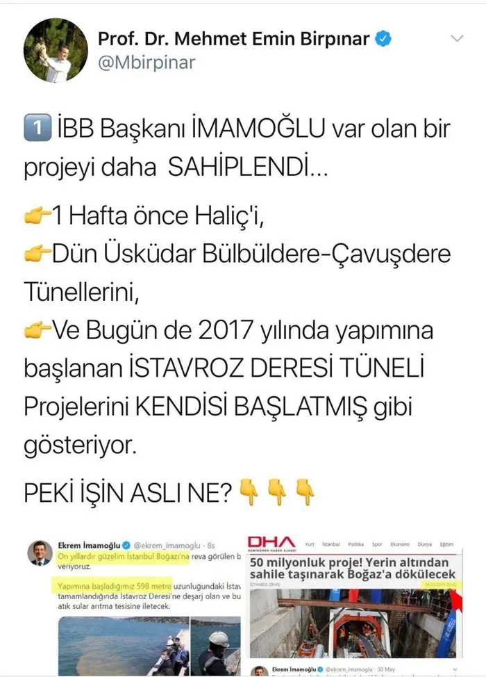 Bakan yardımcısı AK Parti’nin başlattığı projeyi üstlenen CHP’li İmamoğlu’nu ifşa etti
