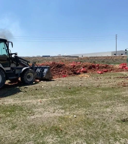 Aksaray’da hainliğin bu kadarına da pes dedirten görüntü! Tonlarca kuru soğan boş araziye döküldü: Valilik harekete geçti