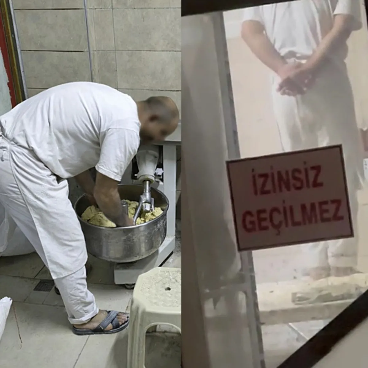 Skandalın adresi Sakarya! Hamuru ayağıyla çiğnedi: Rezalet kameraya yansıdı