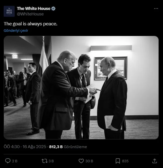 Beyaz Saray X hesabı ekran görüntüsü