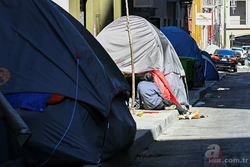 ABD'de korkutan manzara! Sokaklar evsizlerle doldu taştı 6