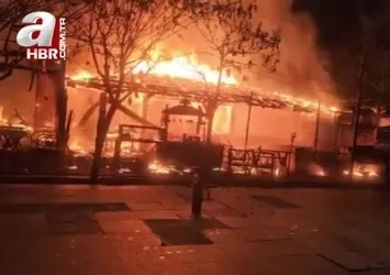 Kafe yarım saat içinde küle döndü