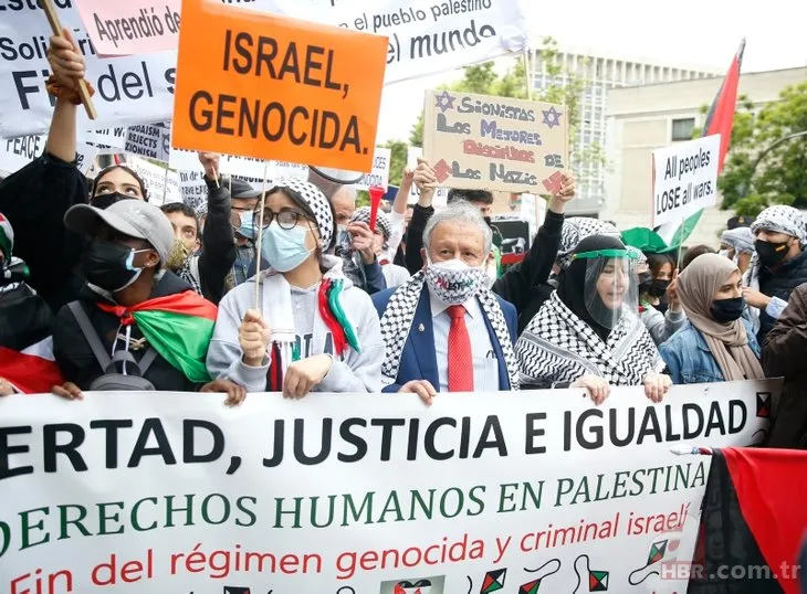 İspanya’nın başkenti Madrid’de Filistin isyanı