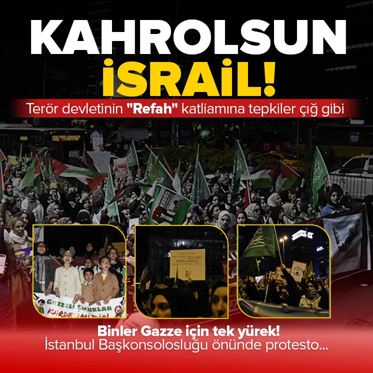 İstanbul Başkonsolosluğu önünde Gazze protestosu!