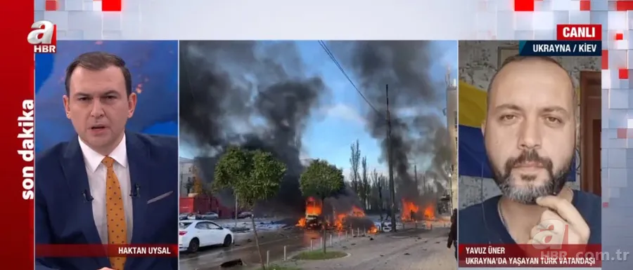 Kiev'de peş peşe patlamalar! Ukrayna'da yaşayan Türk vatandaşları yaşadıklarını A Haber canlı yayınında anlattı: Bomba sesleriyle uyandık 15
