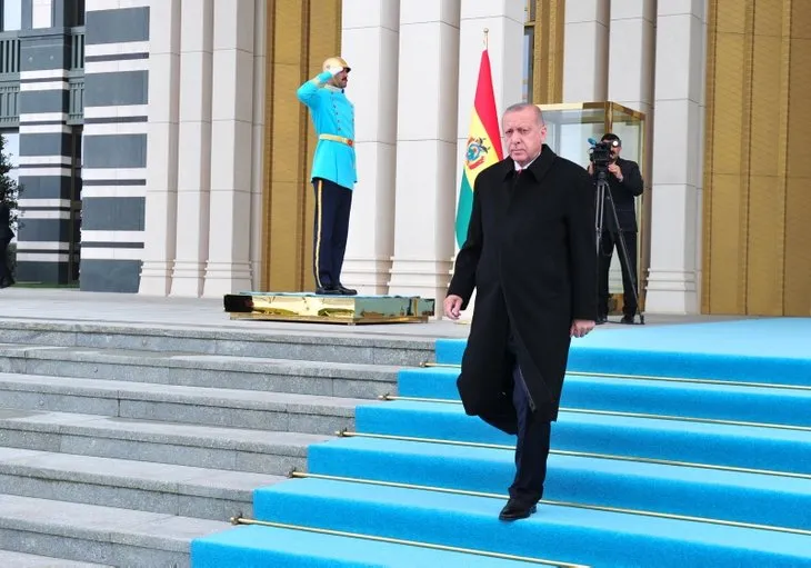 Başkan Erdoğan Bolivya Devlet Başkanı’nı törenle karşıladı