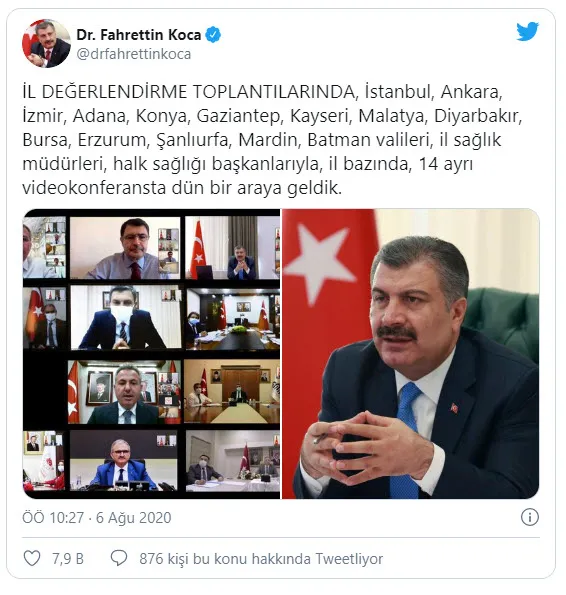 Bakan Koca'dan salgın planlamasına ilişkin 14 ayrı videokonferans görüşmesi: - 1