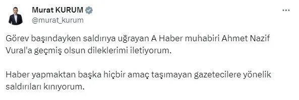 A Haber muhabiri Ahmet Nazif Vural’a saldırı! Tepkiler peş peşe geldi