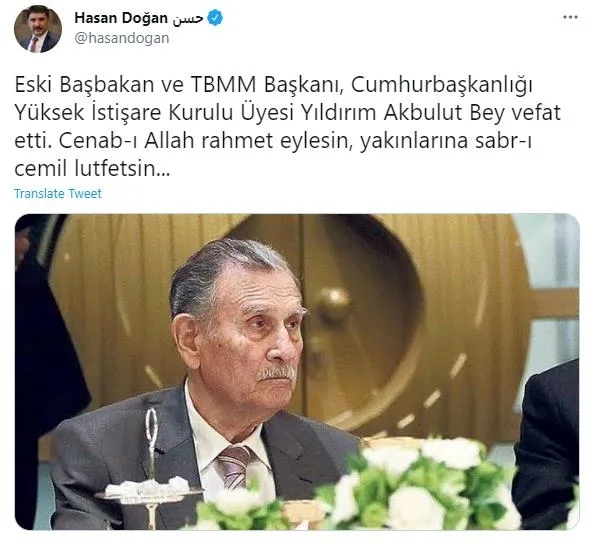 Son dakika: Eski başbakanlardan Yıldırım Akbulut vefat etti