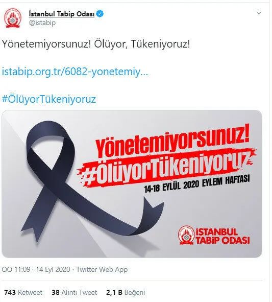 Koronavirüs üzerinden skandal provokasyon! Terör sevici Türk Tabipler Birliği'ne tepki yağıyor - 1