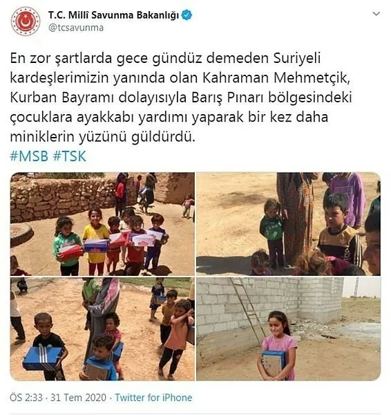 Barış Pınarı bölgesinde bayram sevinci! Mehmetçik’ten çocuklara bayram hediyesi...