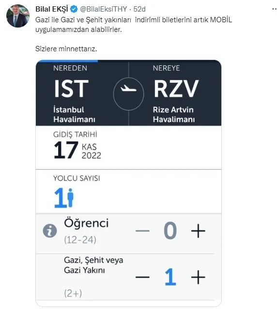 Son dakika: THY'den gazi-şehit yakınlarına indirimli bilet: Mobil uygulamadan satış başladı - 3