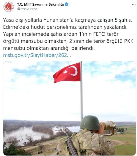 Son dakika: Yunanistan’a kaçmak isteyen 5 kişi yakalandı