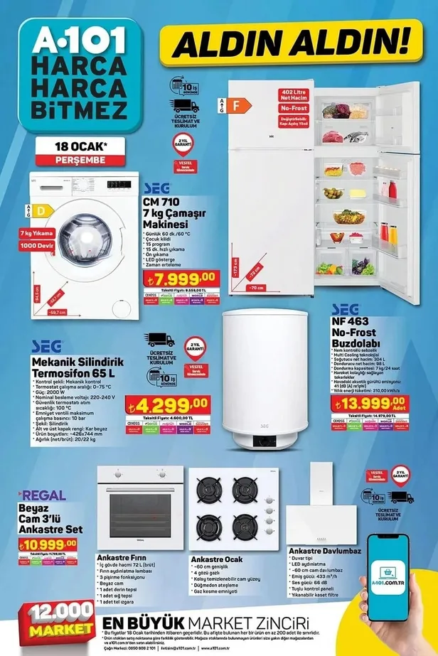19 Ocak A101 aktüel ürünler kataloğu! A101’de Akıllı TV, Canon yazıcı, Elektrikli Motor, Kiwi hava nemlendirici cazip fiyatlarla satışta