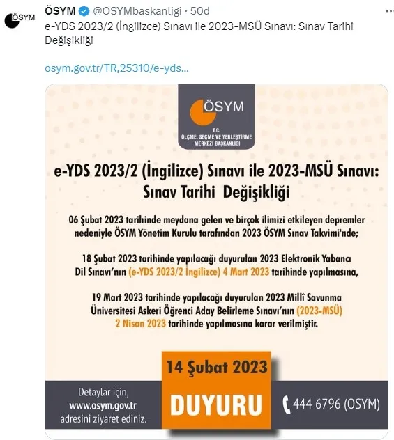 Son dakika: MSÜ ve e-YDS İngilizce sınavları ertelendi - 4
