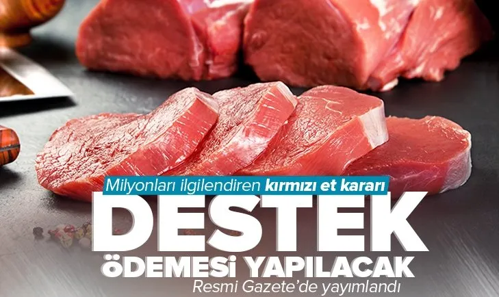Resmi Gazete’de yayımlandı! Et piyasasıyla ilgili flaş karar! Sığır yetiştiricilerine 2.500 TL destek