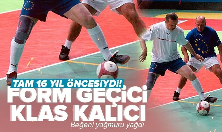 Başkan Erdoğan’ın salon futbolu oynadığı görüntülere beğeni yağmuru yağdı