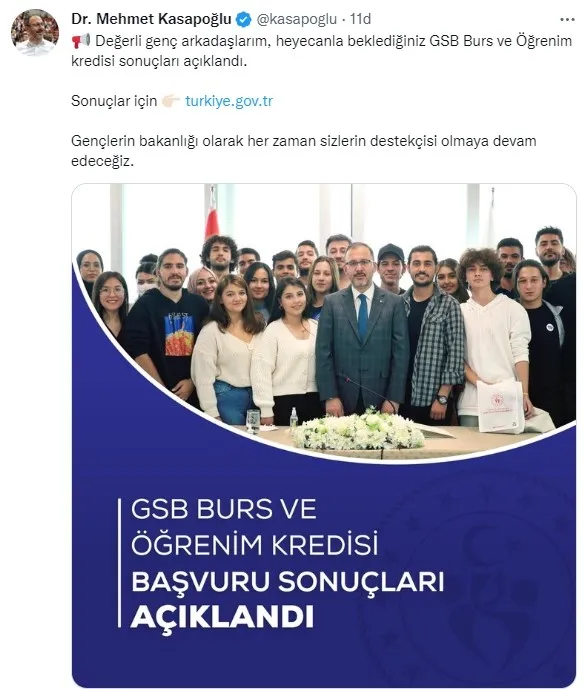Son dakika: 2022-2023 GSB Burs ve Öğrenim Kredisi sonuçları açıklandı - 2