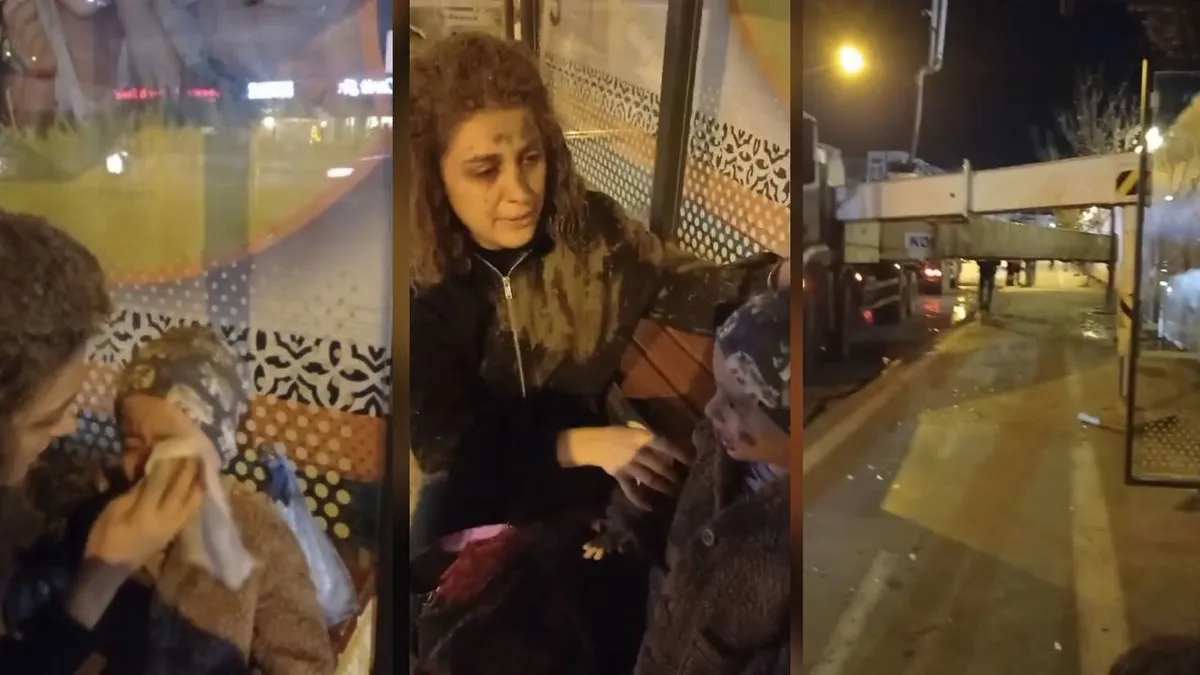 Anne ve oğlunun üzerine harç döküldü!