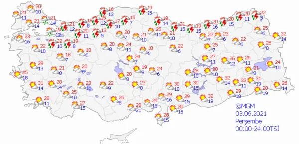 1622562540297.png Meteoroloji'den son dakika fırtına ve sağanak yağış uyarısı! Çok sayıda ile kritik uyarı! İstanbul Ankara İzmir hava durumu - 5