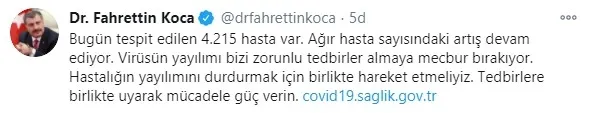 Son dakika haberi | Sağlık Bakanlığı günün koronavirüs vaka sayılarını açıkladı | 18 Kasım 2020 Çarşamba