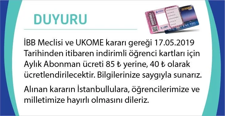 Öğrencilere akbil indirimi başladı
